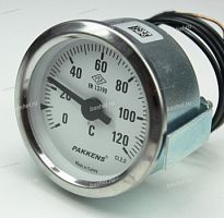 Термометр капиллярный 0…120°С Pakkens 76532 капилляр 100см, датчик 27х6мм (установка в отверстие 60м