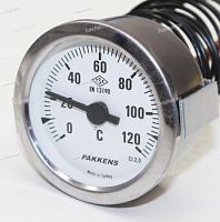 Термометр капиллярный 0…120°С Pakkens 171507 капилляр 200см, датчик 25х6мм (установка в отверстие 60