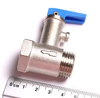 Клапан предохранительный для ЭВН 1/2" 8 бар.(0.8 МПа, с синей ручкой)