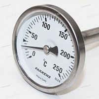 Термометр биметаллический 0…250°С Pakkens 143509 гильза - G1/2 D-12mm L-100mm